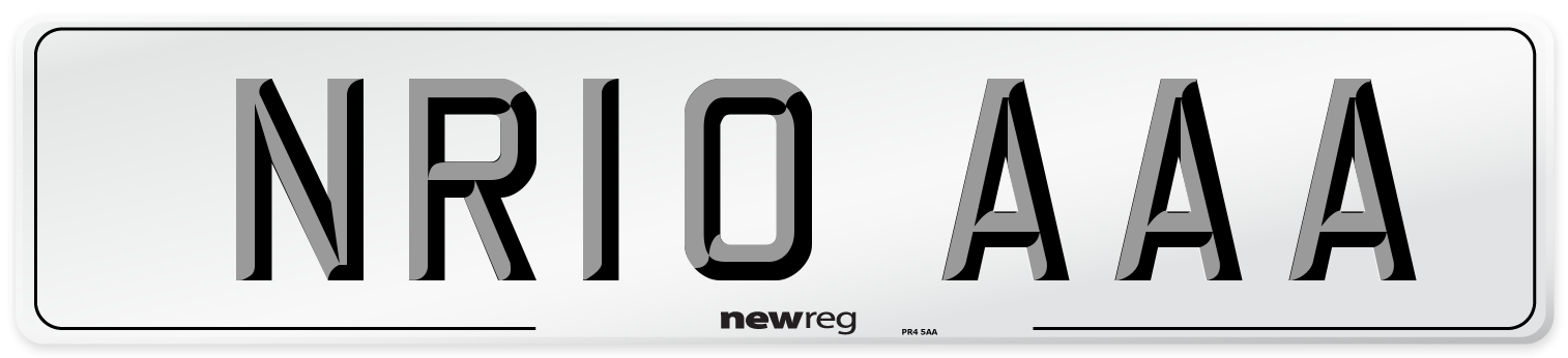 NR10 AAA Number Plate from New Reg